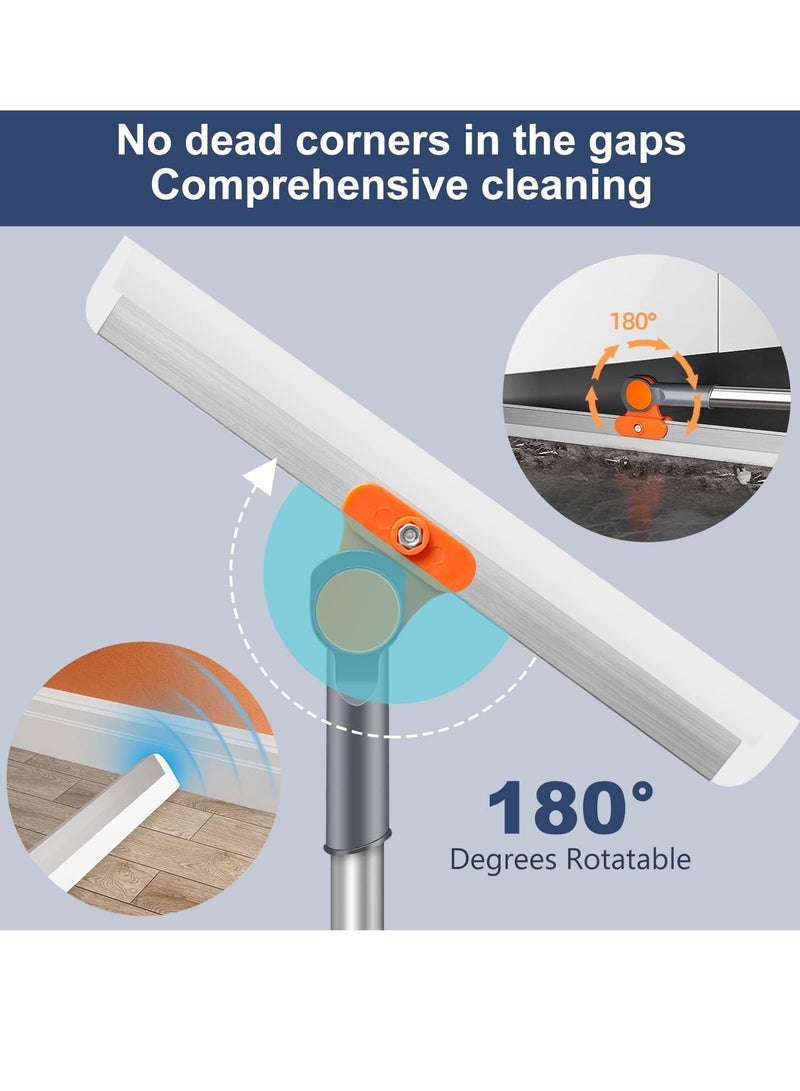 Excefore Long Handle Floor Squeegee for Wet Room, 43'' Adjustable Long Handle Floor Wiper with Silicone Strips for Shower Bathroom Floor Window Cleaning - Image 3