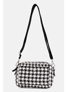 Moda Luxe Women Textured Cross Body Bag 19 L x 13 H x 7 W cm, Black  - Image 2