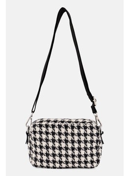 Moda Luxe Women Textured Cross Body Bag 19 L x 13 H x 7 W cm, Black  - Image 1