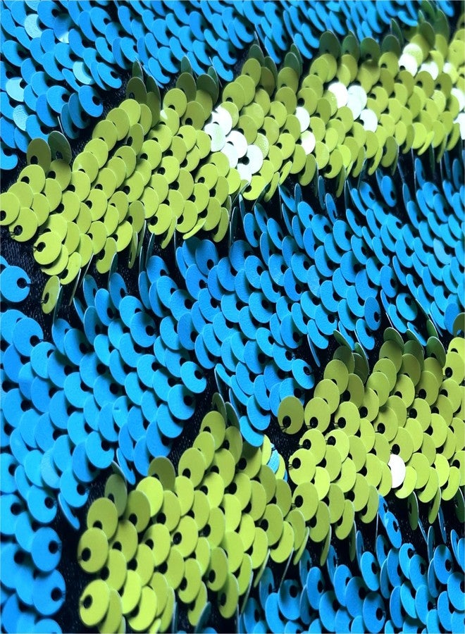 penepico Sensory Wall Sequin Flip Fabric for Kids,0.2" Large Sequins Sensory Materials Fidget Play Items for Toddlers,Tactile Stimulation,Reversible Mermaid Fabric (5 yd, Yellow + Sky Blue) - Image 3
