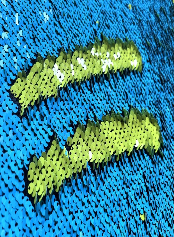 penepico Sensory Wall Sequin Flip Fabric for Kids,0.2" Large Sequins Sensory Materials Fidget Play Items for Toddlers,Tactile Stimulation,Reversible Mermaid Fabric (5 yd, Yellow + Sky Blue) - Image 4