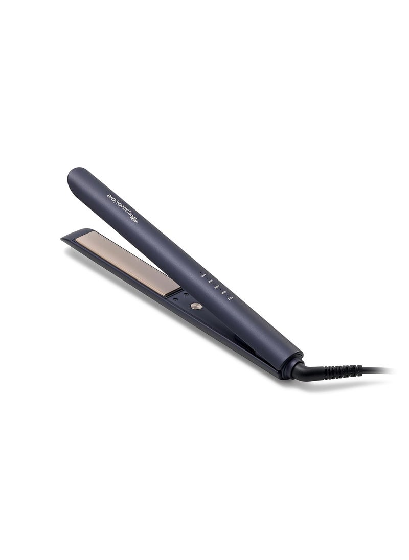 BIO IONIC Bio Ionic GoldPro Hair Straightener, Blue, Moisturizing Heat Technology & 24K Gold MX, Hair Straightening Iron for Sleek Styles & Flat Iron Curls, 40% Longer Plates, Adjustable Heat 