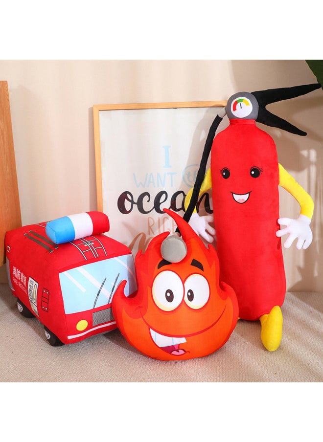 Creative Fire Series Pillow Simulation Fire Engine Fire Extinguisher Funny Plush Toy Gift For Children-Color:Fire Extinguisher: Large Size About 75cm-Height:As Shown In The Picture