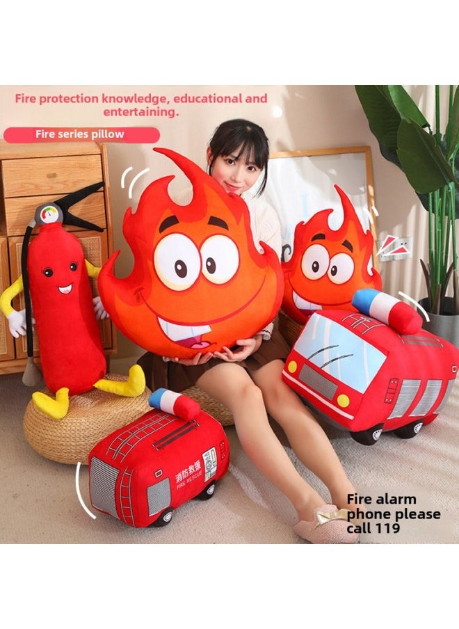 Creative Fire Series Pillow Simulation Fire Engine Fire Extinguisher Funny Plush Toy Gift For Children-Color:Fire Extinguisher: Large Size About 75cm-Height:As Shown In The Picture