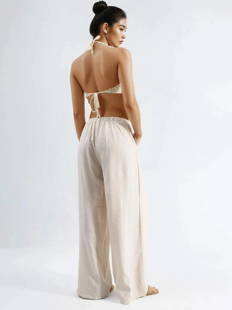 بوسيم BUSEM Wide Leg Drawstring Pants