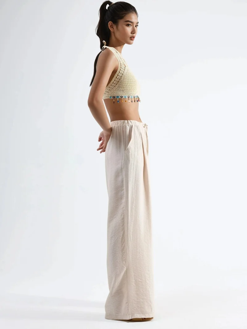 بوسيم BUSEM Wide Leg Drawstring Pants