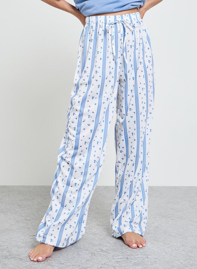 Styli Blue Amour Graphic Drop Shoulder T-Shirt and Pyjama Set - Image 5