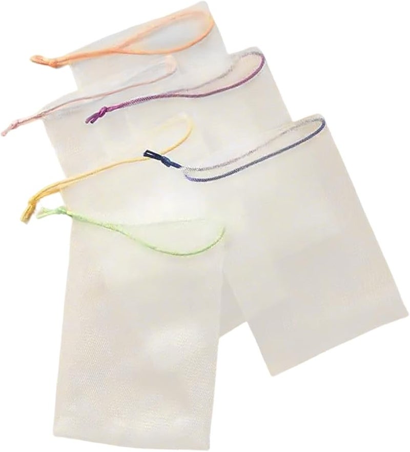 كيس شبكي ملون من الحبل لحفظ الصابون، منظف الحمام القابل لإعادة الاستخدام وحقيبة التخزين - Image 5