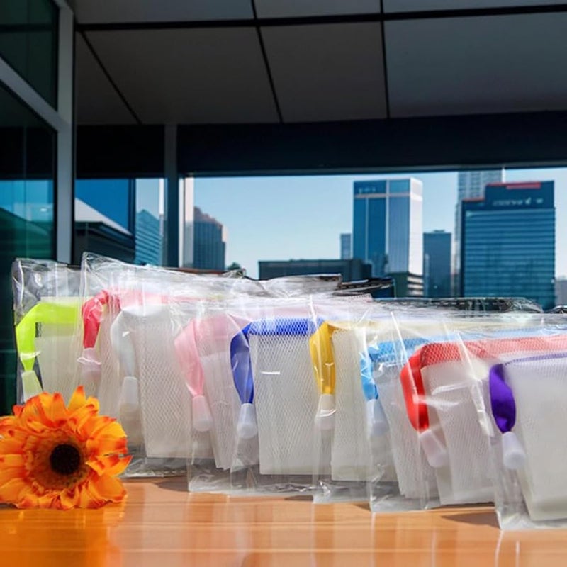 كيس شبكي ملون من الحبل لحفظ الصابون، منظف الحمام القابل لإعادة الاستخدام وحقيبة التخزين - Image 4