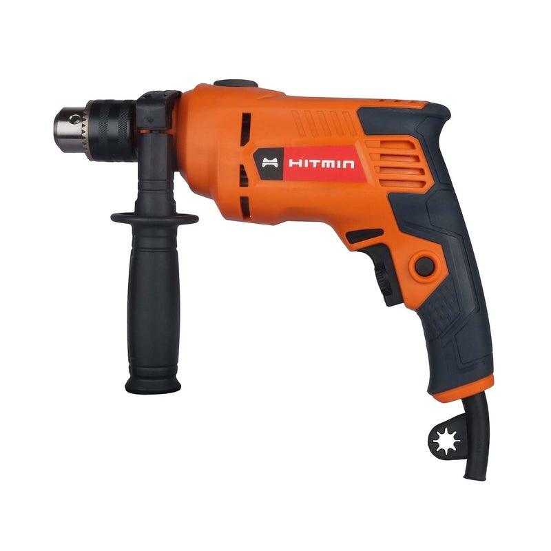 HITMIN Hmdv13As8 13Mm Corded Impact Drill 550 W Powerful Motor 13Mm Drill Chuck And 03 000 Rpm 048 000Bpm 18 Kg Orange - Image 1