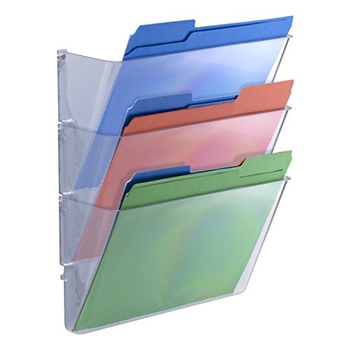Officemate Wall Files, Letter/A4 Size, Clear, 3 Pack (21424) - Image 1