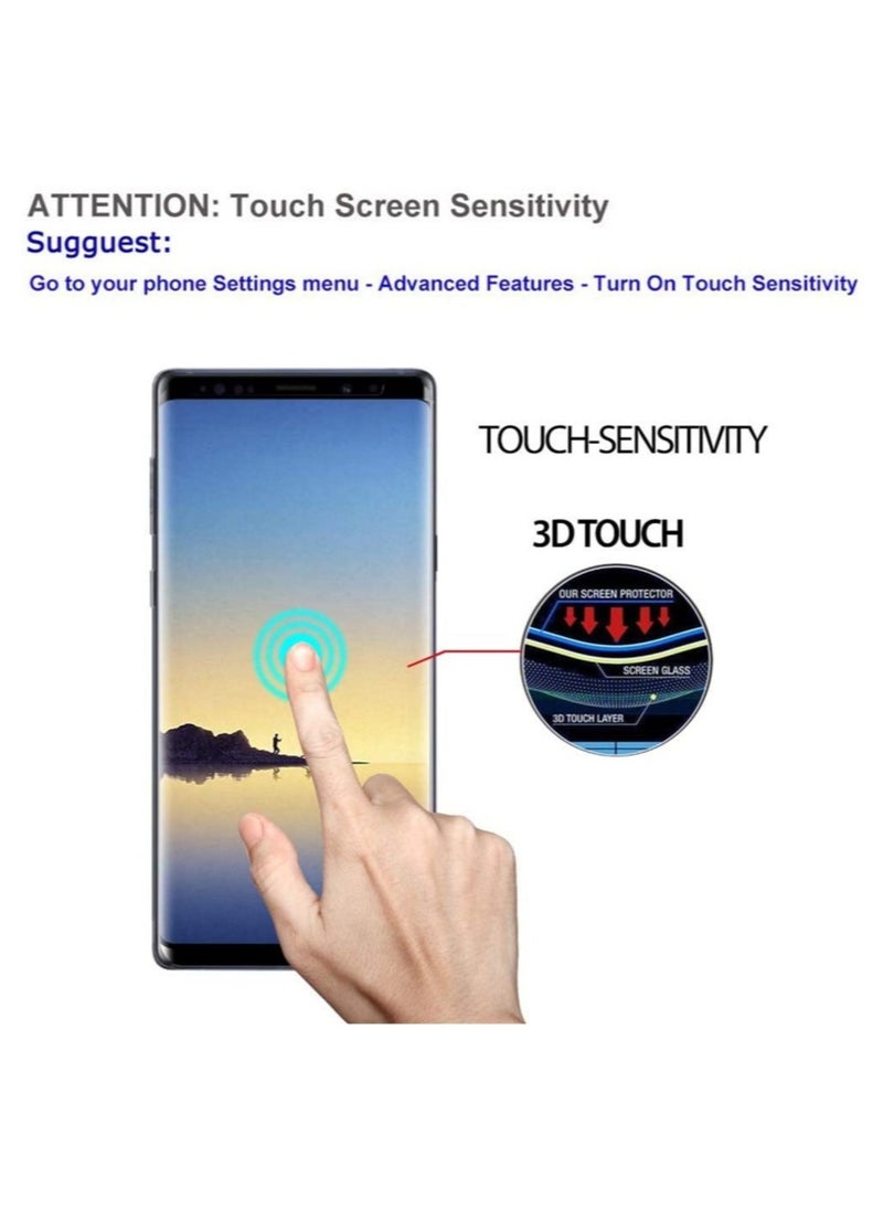 (2 Pack)Privacy Screen protector compatible with Samsung Galaxy Note8 Screen Protector Tempered Glass [Anti-Glare][HD Full Coverage][Easy Installation][Scratch Resistant][9H Hardness]