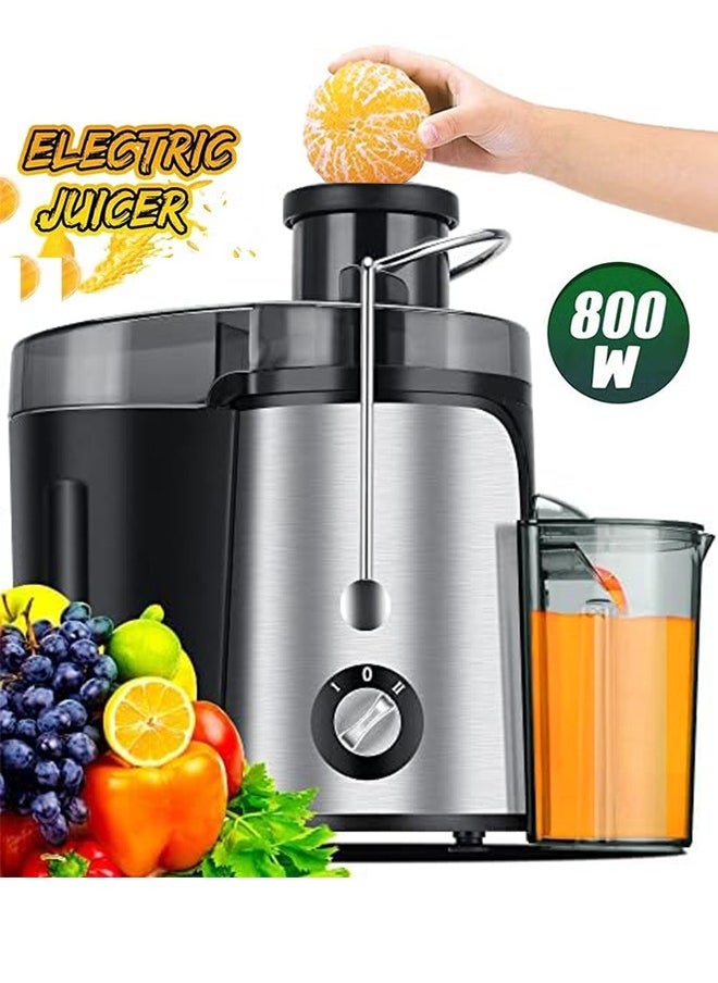 دوكاسو عصارة ، عصارة الطرد المركزي ، ماكس باور 800W عصير النازع ، 65mm كامل الفواكه والخضروات شلال ، 3 سرعة عصارة سريعة وسهلة التنظيف ، لا تحتوي على برا ، فضة  - Image 1