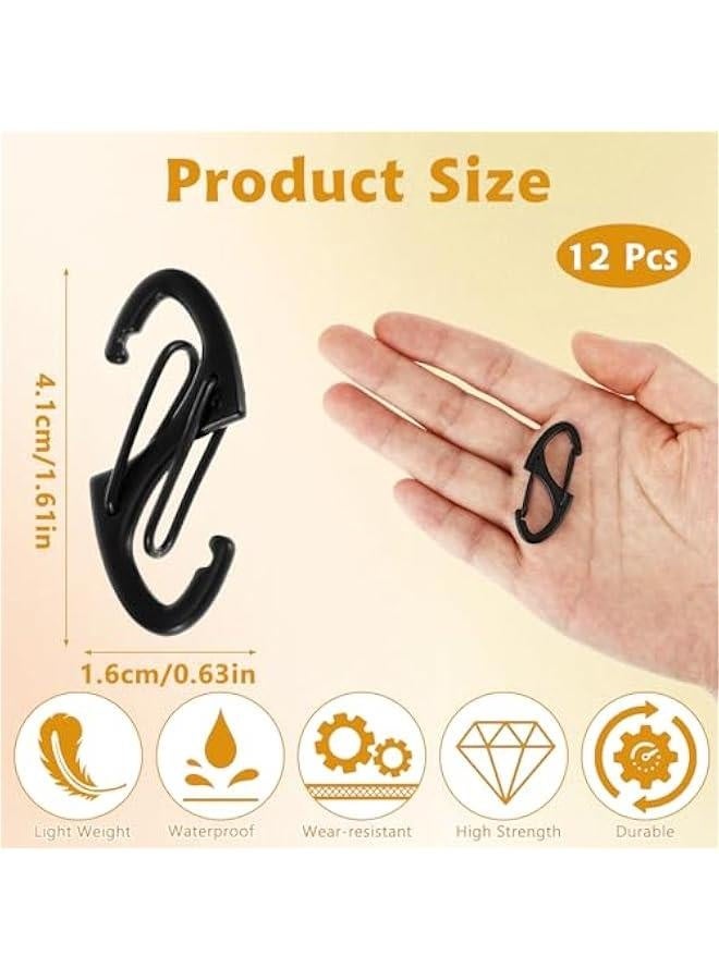 12Pcs Zipper Locks Anti Theft, Purse Locks Zipper Clips Dual Spring Small Zipper Lock Clips Mini S Carabiner Clasps Backpack Locks for Travel Theft Deterrent Luggage Suitcase Handbags Keys Purse - Image 3
