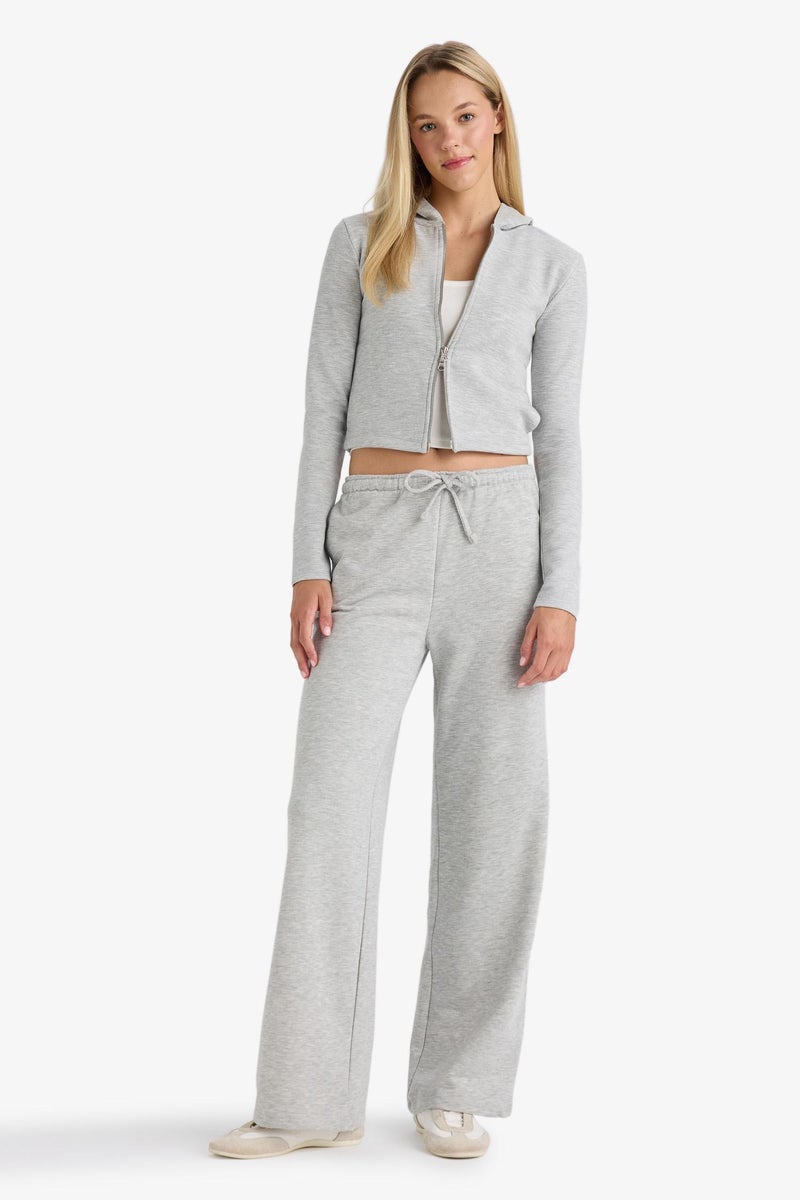 DeFacto Grey Woman Straight Fit Trousers Casual - Image 3