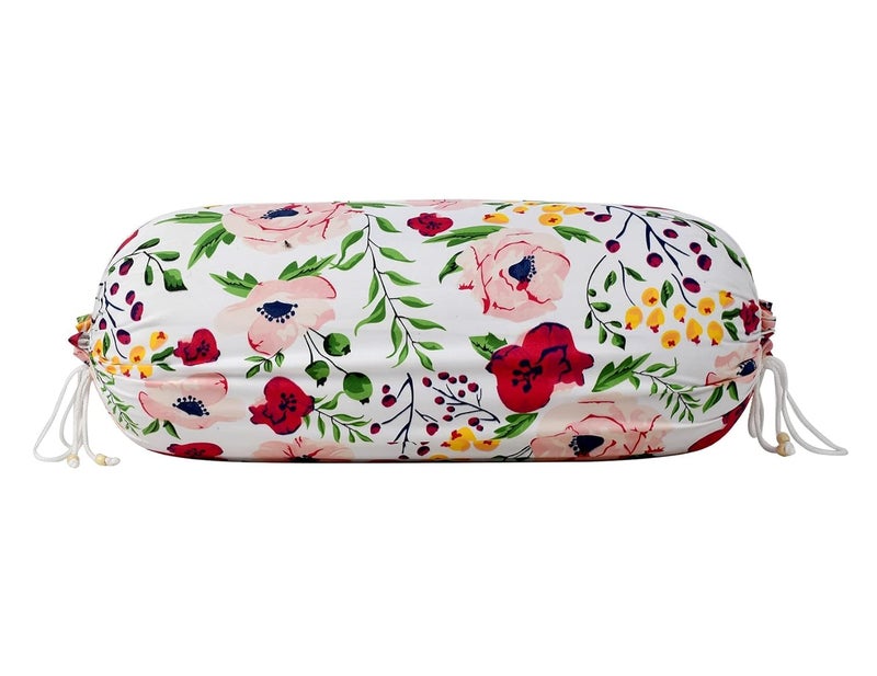 Kuber Industries Kuber Industries Cotton Bolster Cover Soft Bolster Pillow Cover for Bedroom Living Room Bolster Cover 16 X 32 Pack of 2 White Pink - Image 2
