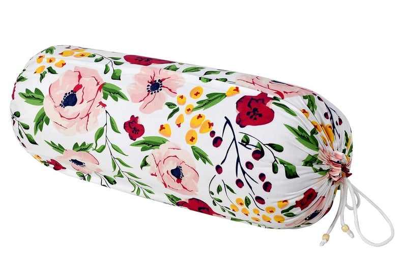 Kuber Industries Kuber Industries Cotton Bolster Cover Soft Bolster Pillow Cover for Bedroom Living Room Bolster Cover 16 X 32 Pack of 2 White Pink - Image 4