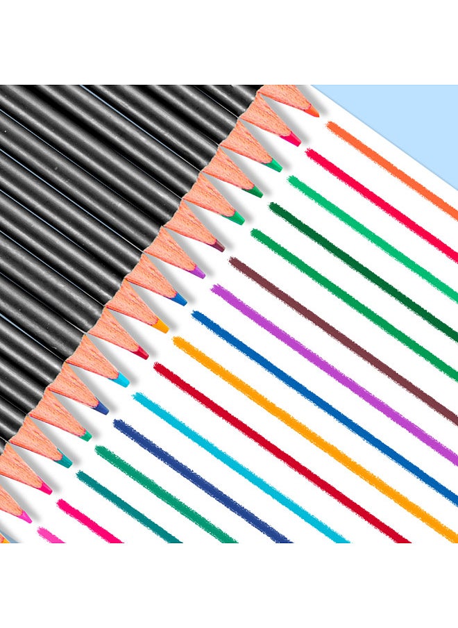 H&B 72 Water Colored Pencils Water-soluble Pre-Sharpened 3mm Lead Wide Spectrum Vibrant Colors with 1 Water Pen Brush for Blending Sketching Drawing Coloring Books and Artistic Creations Ideal  - Image 4