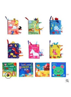 Generic Tearable Fabric Book Baby Toy Book Sound Paper Enlightenment Book For Infants And Toddlers Interactive Sensory Development-Color:DOL Black Red Ocean Tail Cloth Book  - Image 2