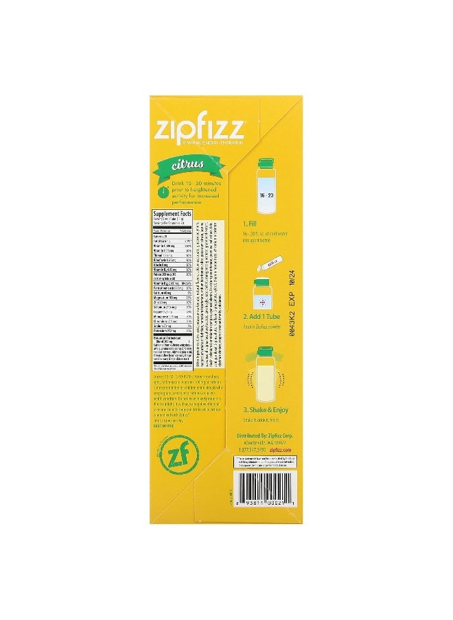 Zipfizz Zipfizz, Energy Drink Mix, Citrus, 20 Tubes, 0.39 oz (11 g) Each  - Image 2