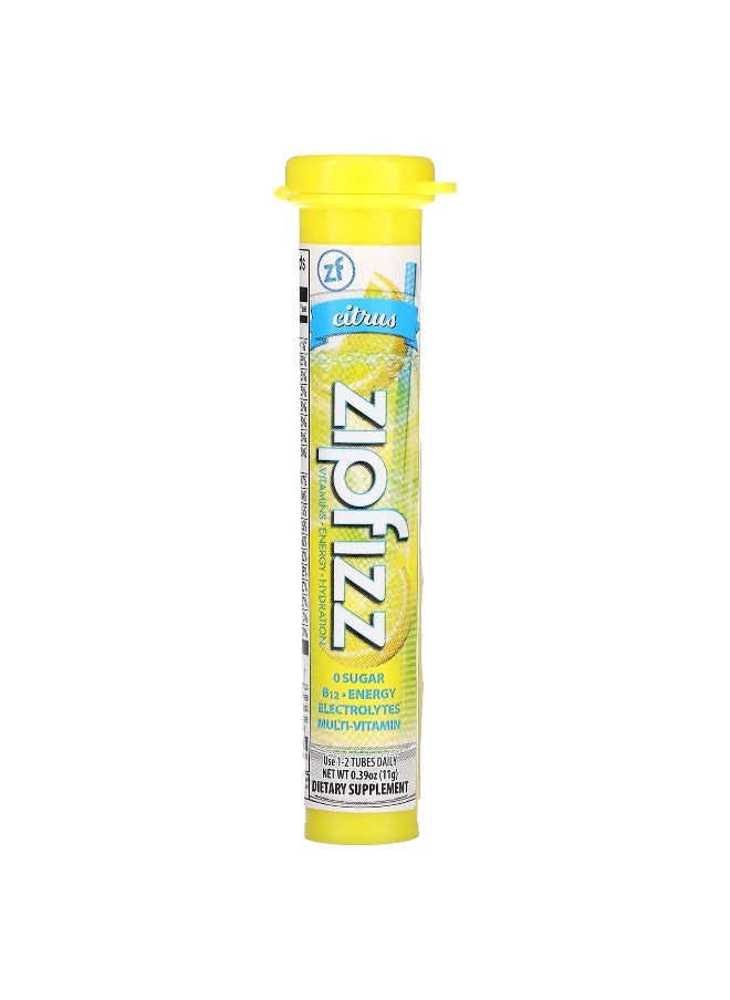 Zipfizz Zipfizz, Energy Drink Mix, Citrus, 20 Tubes, 0.39 oz (11 g) Each  - Image 3