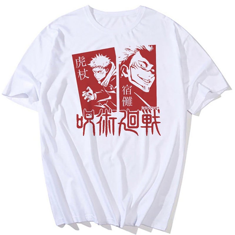 Popular Anime Mantra Back Battle Five Wu Peripheral T-Shirt Street Hip Hop Casual Round Neck Short Sleeve Top - Image 1