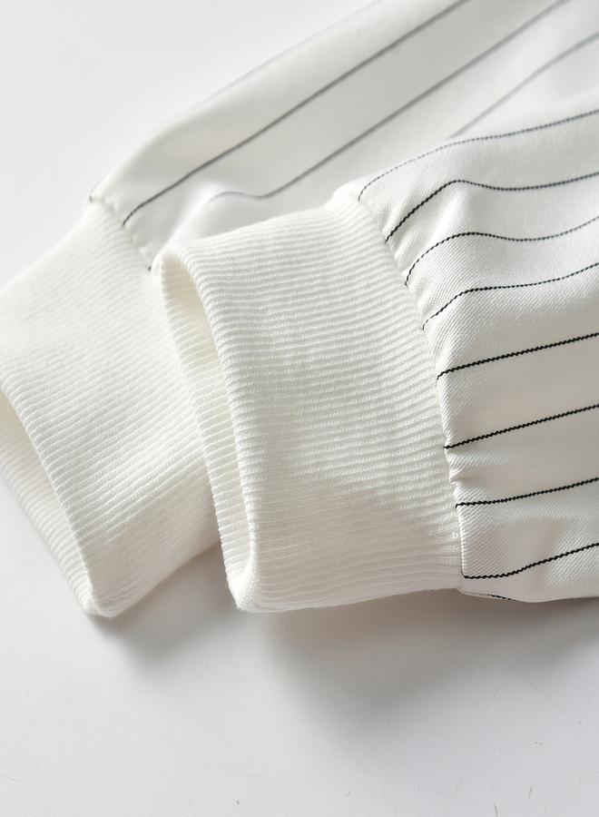 تايك تو جاكيت طويل الأكمام مخطط بسحّاب - Image 5