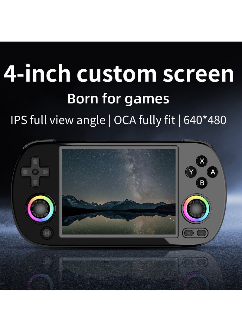 ANBERNIC  - Retro RG40XX H Portable Game Console, 64-bit, Linux, 4.0-inch IPS screen, Compatible with 5G WiFi, Bluetooth, HDMI-TV output (Black, 128GB) - Image 1