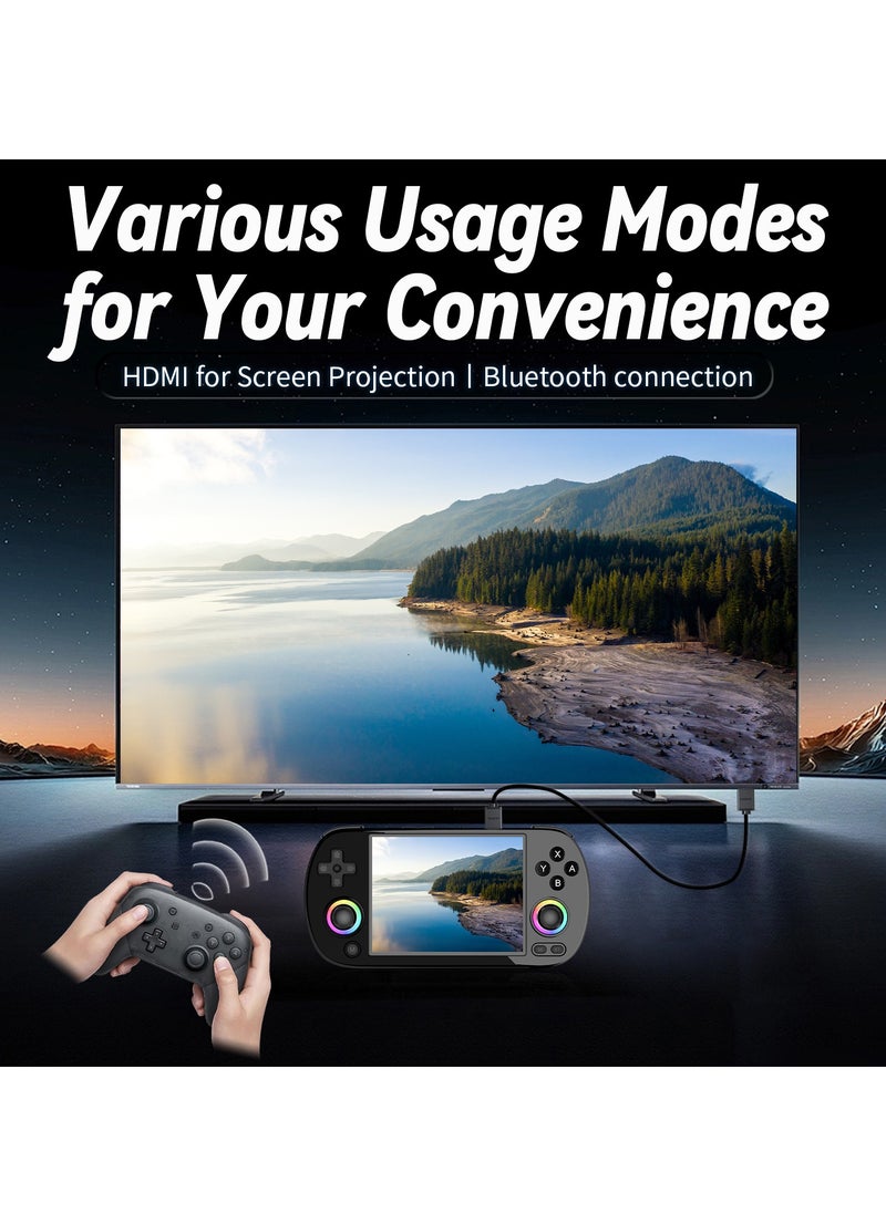 ANBERNIC  - Retro RG40XX H Portable Game Console, 64-bit, Linux, 4.0-inch IPS screen, Compatible with 5G WiFi, Bluetooth, HDMI-TV output (Black, 128GB) - Image 1