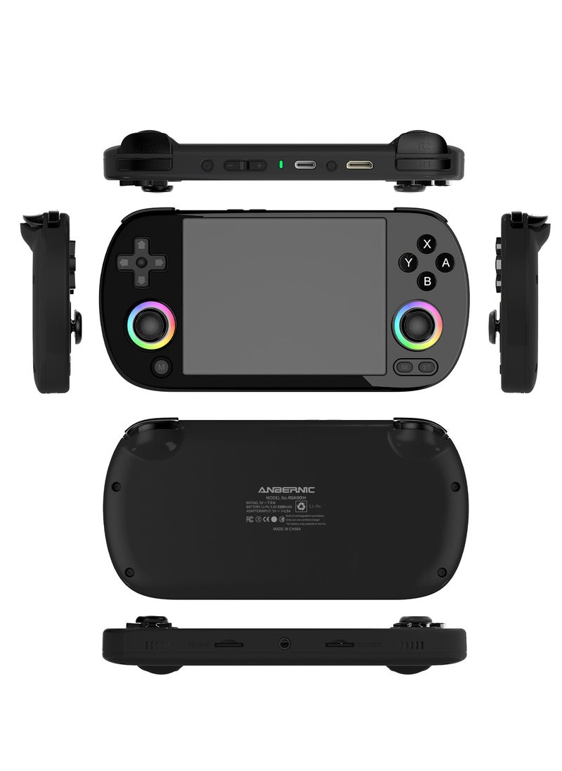 ANBERNIC  - Retro RG40XX H Portable Game Console, 64-bit, Linux, 4.0-inch IPS screen, Compatible with 5G WiFi, Bluetooth, HDMI-TV output (Black, 128GB) - Image 1