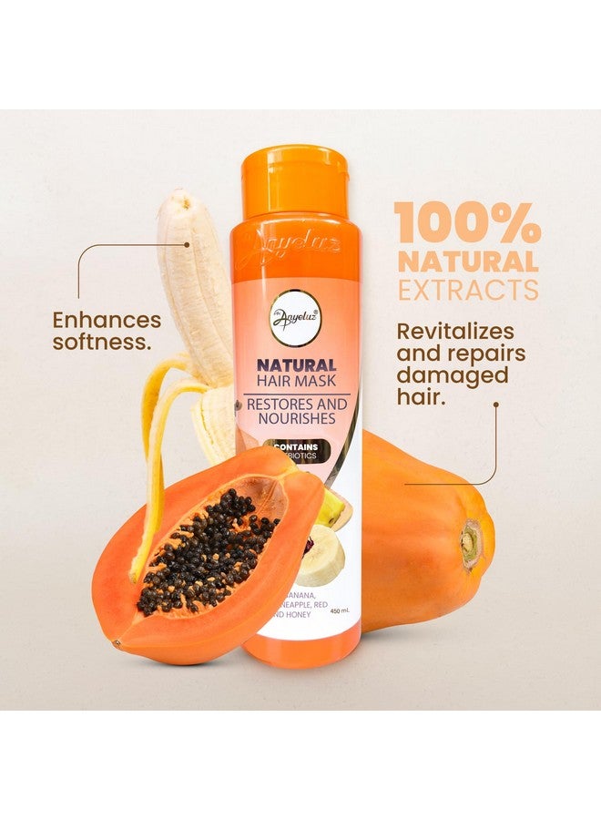ANYELUZ ANYELUZ Natural Hair Mask, Hair Treatment for Dry and Damaged Hair, Restores Vitality and Silkiness, with Banana and Natural Fruits, 15.2 Fl Oz  - Image 3