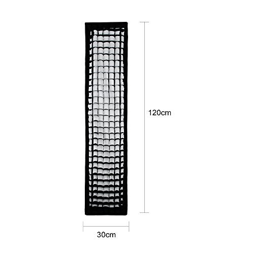 Godox صندوق إضاءة مستطيل مع شبكة قرص العسل 30x120 سم من جودوكس 12"x 47" لمصباح فلاش استوديو بتركيب بوينز - Image 3