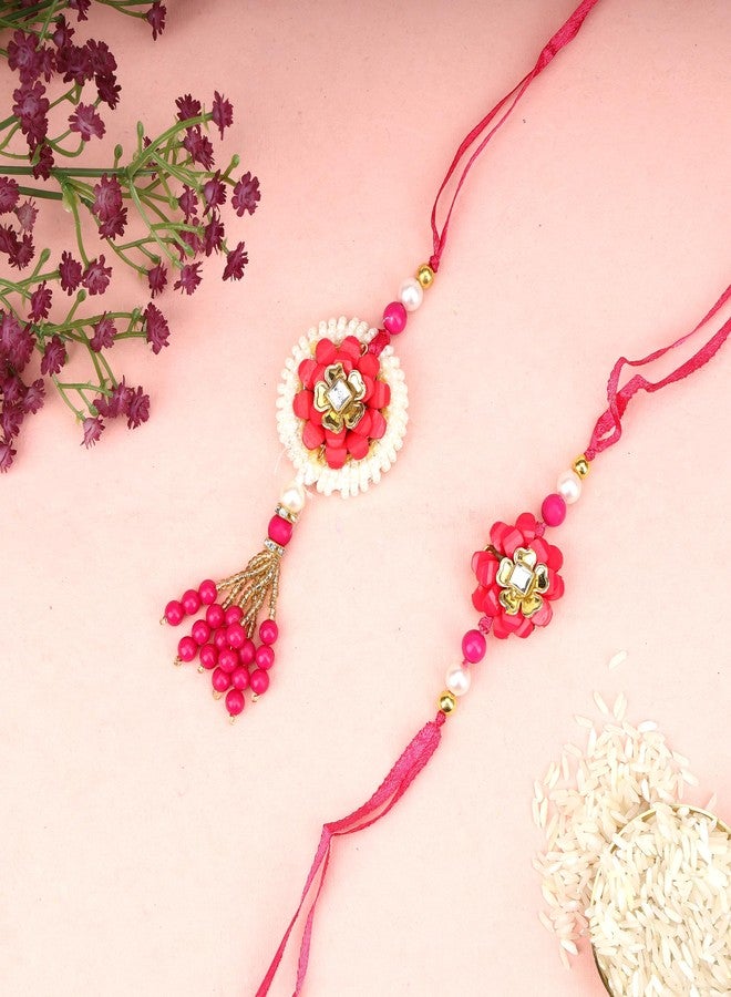 Palila مجموعة Palila التقليدية Bhaiya Bhabhi Rakhi لراكشا باندان، مادة الخيط، قطعتين (راخي 01) - Image 2