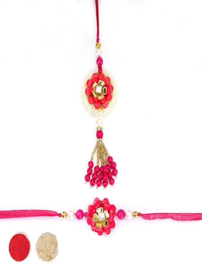 Palila مجموعة Palila التقليدية Bhaiya Bhabhi Rakhi لراكشا باندان، مادة الخيط، قطعتين (راخي 01) - Image 1