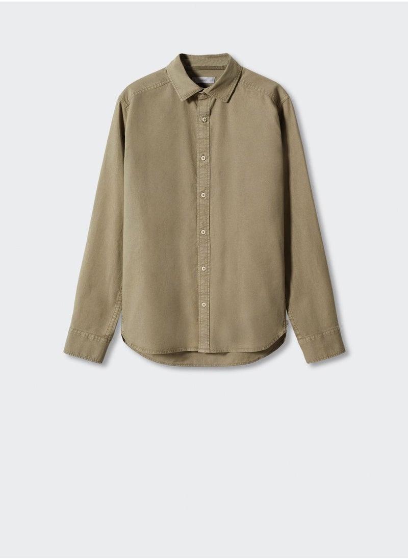 MANGO - Essential cotton blend shirt - Image 1