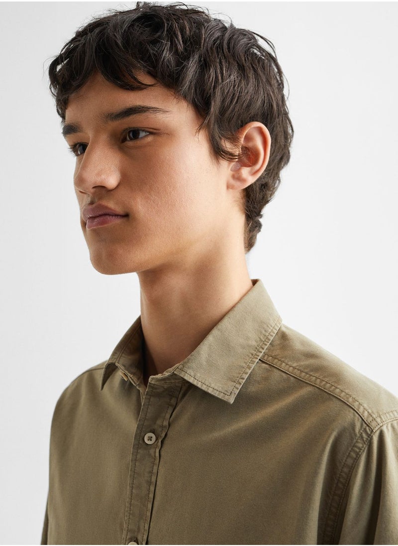 MANGO - Essential cotton blend shirt - Image 1