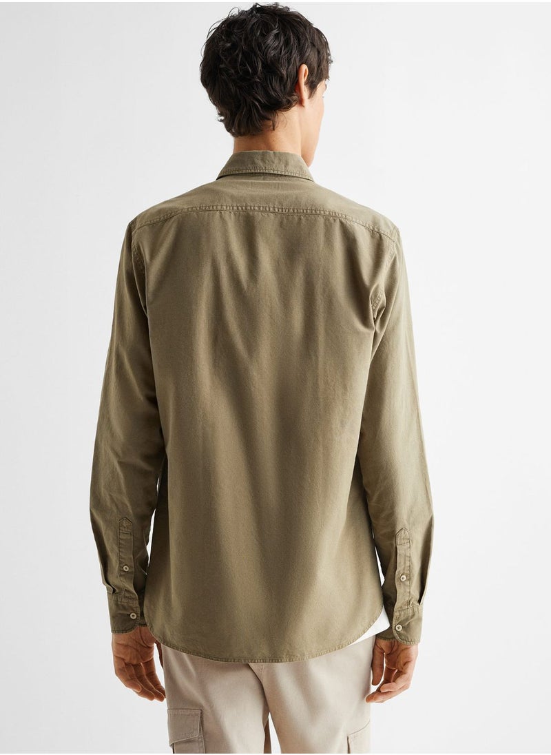 MANGO - Essential cotton blend shirt - Image 1