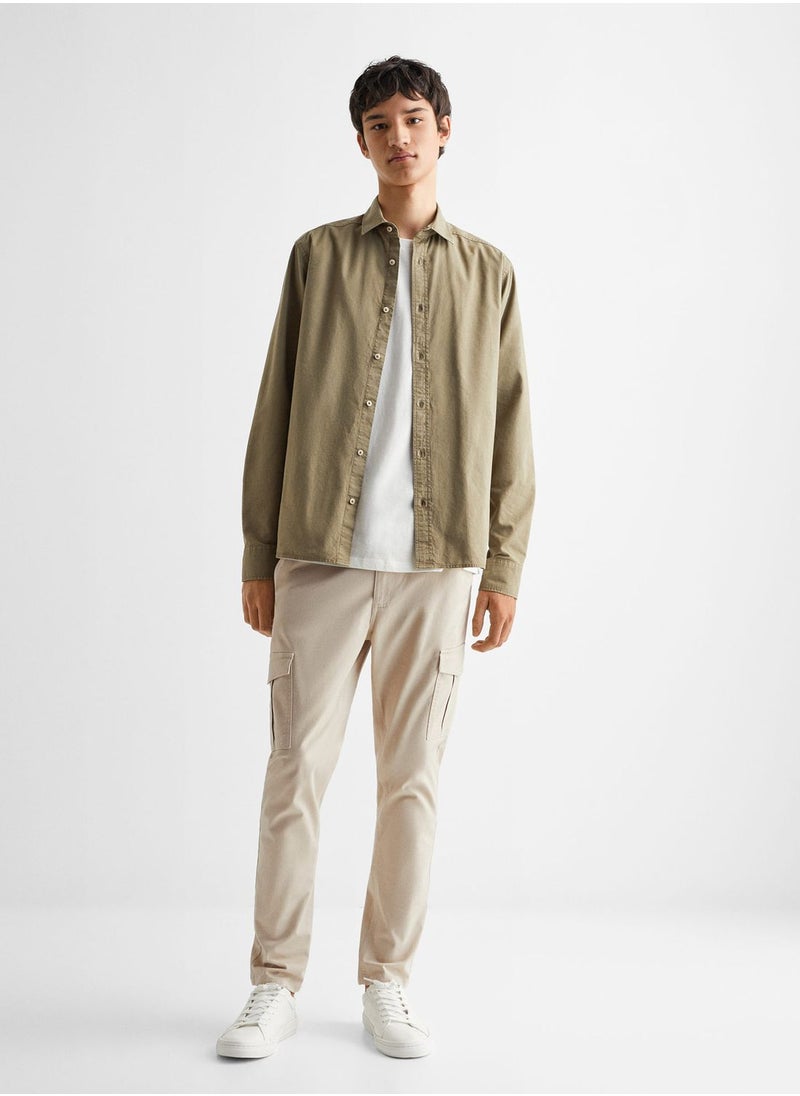 MANGO - Essential cotton blend shirt - Image 1