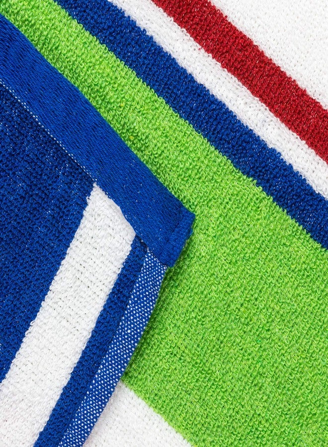 Beachland Extra Large Terry Loop Cabana Stripe Beach Towel 34 x 63 inch Soft Resort Style (Assorted Cabana, 4 Pack) - Image 3
