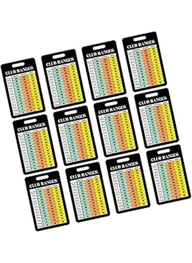 Golf Distance Card Training Set 12 Sheet Portable Range Chart For Golfers - Image 1
