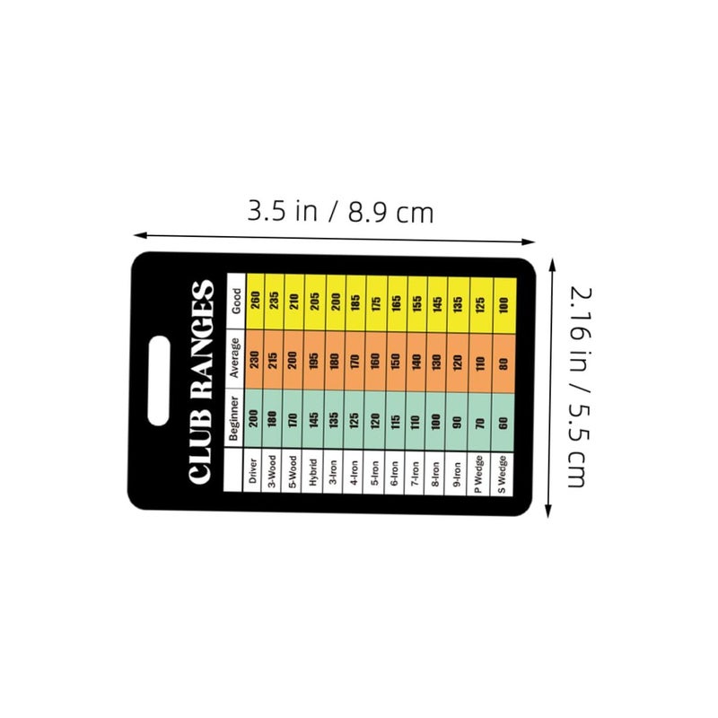 Golf Distance Card Training Set 12 Sheet Portable Range Chart For Golfers - Image 3