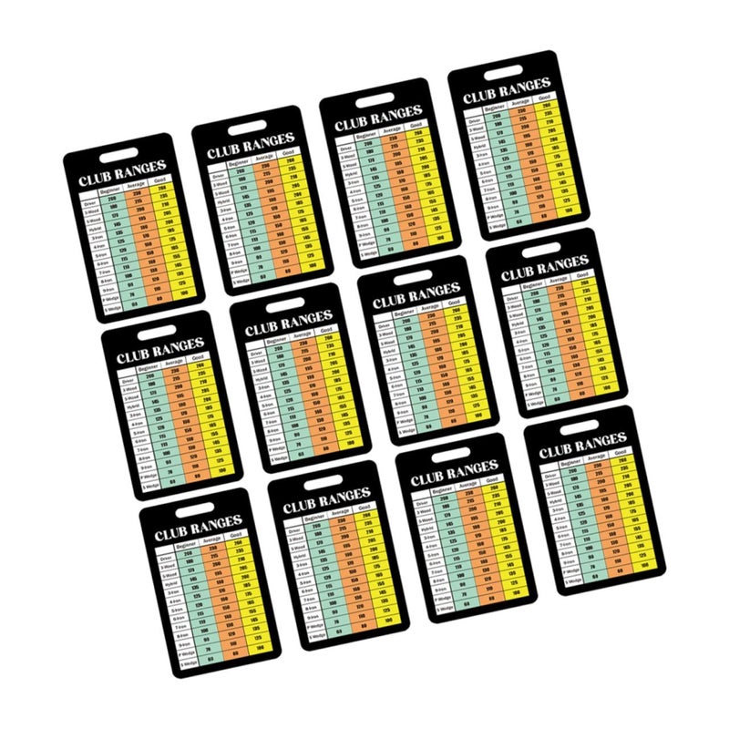 Golf Distance Card Training Set 12 Sheet Portable Range Chart For Golfers - Image 2