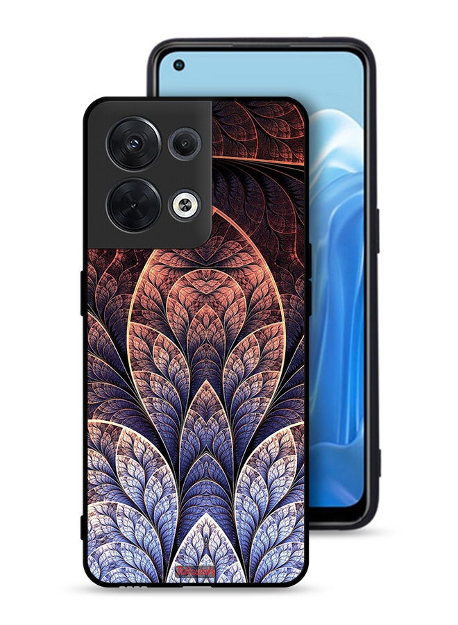 Tolwak Oppo Reno8 5G Protective Case Cover Floral Fractal Abstract - Image 1