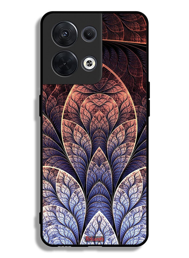 Tolwak Oppo Reno8 5G Protective Case Cover Floral Fractal Abstract - Image 2