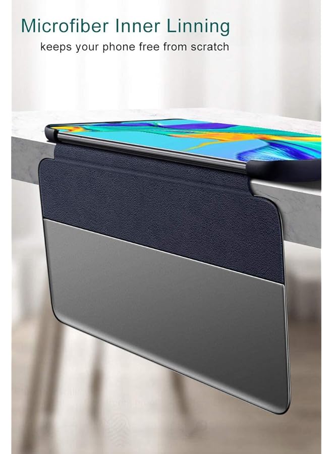 erorex Case For Huawei P30 Smart Mirror View Auto Sleep And Wake Up Leather Flip Cover Full Body Protective Case For Huawei P30 Not Original Huawei P30 Black - Image 4