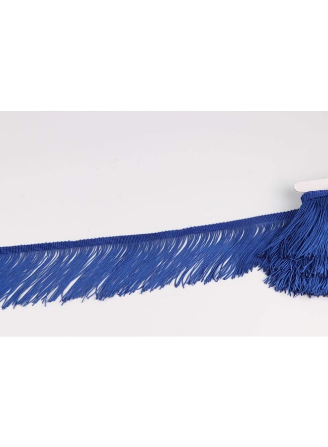 Fringe Trim Lace Polyerter Fibre Tassel 4inch Wide 10 Yards Long for Clothes Accessories Latin Wedding Dress DIY Lamp Shade Decoration Black (Royal Blue)  - Image 3