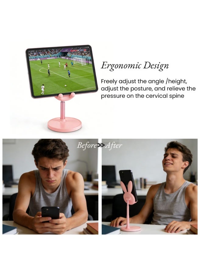 Cute Phone Stand, Mounts & Holders Adjustable Bunny Phone Stand for Desk, Kawaii Holder Desk Accessories Bunny Gifts Favor for Girl Women - Image 3