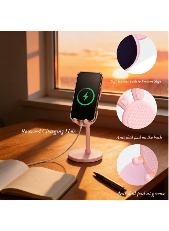 Cute Phone Stand, Mounts & Holders Adjustable Bunny Phone Stand for Desk, Kawaii Holder Desk Accessories Bunny Gifts Favor for Girl Women - Image 4