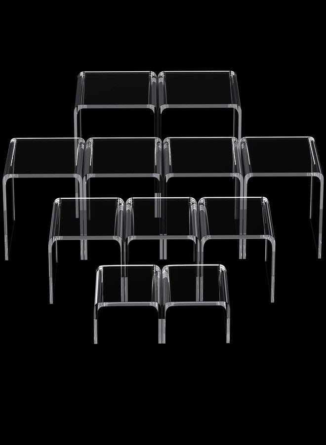 Chuangdi 20 Pcs Acrylic Display Risers, Clear Product Stand, Jewelry Display Riser Shelf Showcase Fixtures for Figure Dessert Cupcake Candy Action Showcase(Medium Set) - Image 1