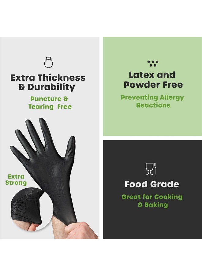 Comfy Package [200 Count HEAVY DUTY Black Nitrile Gloves Disposable Latex Free, 6 Mil Extra Strength, Powder Free, Chemical Resistant, Textured Fingertips - X-Large - Image 3